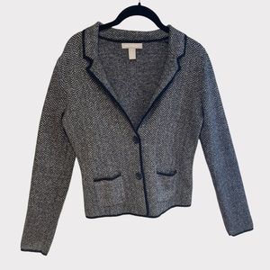 𝅺banana Republic Black and Gold Woven Blazer Size M